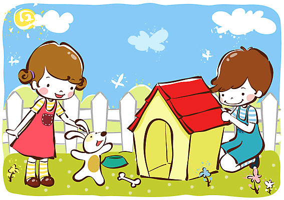 EPS 주간 구름 라이프스타일 여자 남자 어린이라이프 초등학생 어린이 일러스트 하늘 뼈 서기 사람 소녀 소년 야외 두명 라이프 생활 친구 울타리 태양 귀여움 정원 봄 우정 작업 개 강아지 먹이 순수 즐거움 개집 밥솥 천진난만 어린이만 국내일러스트 자연요소 학생 계절 감정 컨셉 포유류 관계 모션 주방용품 담장 반려동물 애견용품 파일형식 벡터