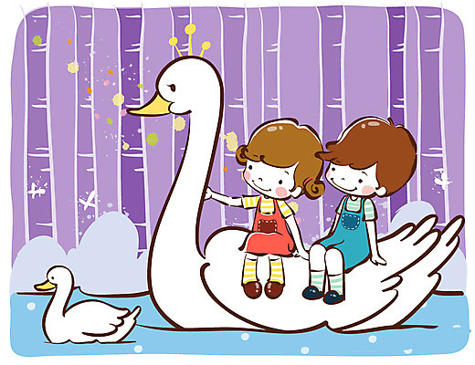 EPS 동물 라이프스타일 여자 남자 어린이라이프 초등학생 어린이 일러스트 상상 놀이 조류 왕관 오리 서기 사람 앉기 소녀 소년 두명 라이프 생활 친구 귀여움 봄 우정 순수 즐거움 백조 천진난만 어린이만 국내일러스트 학생 계절 감정 컨셉 관계 모션 파일형식 벡터