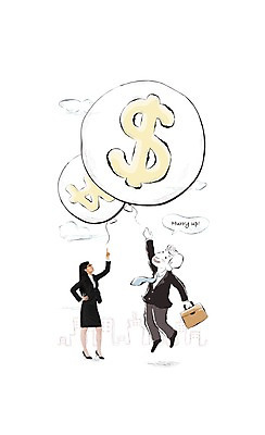 전신 PSD 편집이미지 여자 남자 돈 서류가방 비즈니스 서기 사람 20대 두명 30대 달러 업무 직장인 비즈니스맨 비즈니스우먼 원화 화폐기호 작업실 디지털합성 합성 풍선 성인만 이미지편집 직업 기호 가방 모션 청년 장년 작업 재산 화폐 파일형식