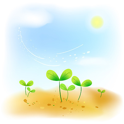 EPS 주간 식물 사계절 계절 백그라운드 일러스트 자연 하늘 생명 풍경 사람없음 야외 라이프 태양 새싹 봄 절기 시작 싹튼 우수 봄배경 국내일러스트 자연요소 생활 생태계 파일형식 벡터