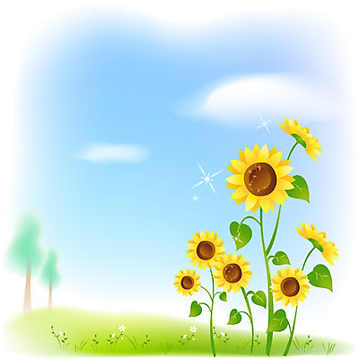 EPS 주간 나무 식물 구름 사계절 계절 꽃 백그라운드 일러스트 자연 하늘 해바라기 풍경 사람없음 야외 여름 반짝임 들꽃 가을 절기 입추 가을배경 국내일러스트 자연요소 모션 생태계 파일형식 벡터 가을_계절