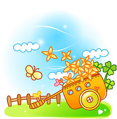 EPS 주간 식물 구름 사계절 계절 꽃 컬러 나비 곤충 백그라운드 일러스트 봄꽃 자연 하늘 풍경 사람없음 야외 울타리 노란색 귀여움 수레 봄 하트 네잎클로버 개나리 봄배경 국내일러스트 자연요소 모양 동물 컨셉 담장 카트 클로버 생태계 파일형식 벡터