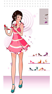 EPS 전신 모델 직업 우먼라이프 라이프스타일 잡화 원피스 여자 패션 구두 포즈 신발 일러스트 양갈래머리 선반 땋은머리 실내 한명 서기 들기 사람 20대 성인 쇼핑 청춘 치마 민소매 상점 귀걸이 전시 하이힐 구두가게 신발가게 성인여자한명만 국내일러스트 1 헤어스타일 옷 가구 컨셉 상의 장신구 모션 하의 청년 내부 생활 여성화 여자한명만 성인여자만 파일형식 벡터