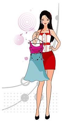 EPS 전신 모델 직업 우먼라이프 라이프스타일 긴머리 원피스 여자 패션 포즈 일러스트 한명 서기 들기 사람 20대 성인 쇼핑 청춘 치마 민소매 귀걸이 옷걸이 비즈목걸이 성인여자한명만 국내일러스트 1 헤어스타일 옷 컨셉 상의 장신구 모션 하의 청년 생활 여자한명만 성인여자만 파일형식 벡터