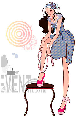 EPS 전신 모델 직업 모자 우먼라이프 라이프스타일 긴머리 잡화 드레스 원피스 여자 패션 구두 포즈 신발 의자 일러스트 목걸이 한명 서기 사람 이벤트 20대 성인 쇼핑 청춘 귀걸이 하이힐 구두가게 신발가게 착용 성인여자한명만 국내일러스트 1 헤어스타일 옷 가구 컨셉 장신구 모션 청년 생활 상점 여성화 여자한명만 성인여자만 파일형식 벡터