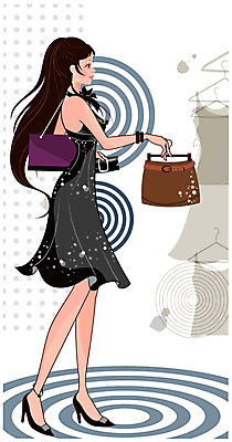 EPS 전신 모델 직업 우먼라이프 라이프스타일 긴머리 원피스 여자 패션 포즈 일러스트 한명 서기 들기 사람 20대 성인 쇼핑 청춘 치마 쇼핑백 미니스커트 지갑 선택 하이힐 옷걸이 옷가게 발찌 성인여자한명만 국내일러스트 1 헤어스타일 옷 구두 컨셉 가방 모션 하의 청년 생활 상점 여성화 여자한명만 성인여자만 파일형식 벡터