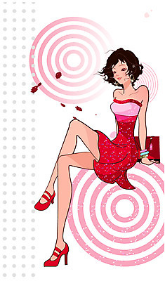 EPS 전신 모델 직업 우먼라이프 라이프스타일 원피스 여자 패션 구두 포즈 일러스트 팔찌 짧은머리 한명 사람 앉기 20대 성인 빨간색 쇼핑 청춘 쇼핑백 귀걸이 다리꼬기 단발머리 하이힐 성인여자한명만 국내일러스트 1 헤어스타일 옷 컬러 신발 컨셉 가방 장신구 모션 청년 생활 여성화 여자한명만 성인여자만 파일형식 벡터