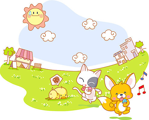 EPS 주간 동물 척추동물 라이프스타일 육지동물 계절 꽃 화초 밭 일러스트 장난 포유류 포옹 상상 놀이 생명 아이스크림 주택 의인화 병아리 초원 사람없음 야외 라이프 생활 여름 친구 태양 귀여움 마을 상점 검은색 고양이 도시 그리기 작음 즐거움 땀 여우 노력 사막여우 고생 노천 식은땀 얼룩고양이 예견 국내일러스트 자연요소 식물 감정 컬러 컨셉 농업 관계 안기 모션 조류 디저트 건물 반려동물 크기 파일형식 벡터