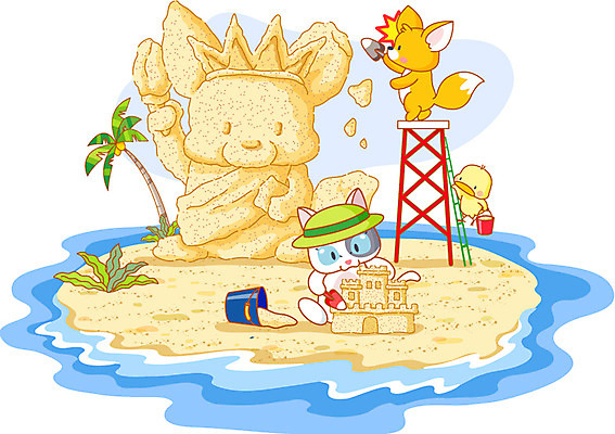 EPS 주간 동물 척추동물 라이프스타일 육지동물 계절 바다 섬 여행 일러스트 사다리 포유류 상상 놀이 휴가 의인화 병아리 취미 해변 사람없음 야외 라이프 생활 친구 여름휴가 바캉스 모래사장 야자수 귀여움 고양이 작업 삽 양동이 휴양지 무인도 여우 모래성 사막여우 동물라이프 국내일러스트 자연요소 나무 모래 컨셉 관계 조류 반려동물 장소 도구 파일형식 벡터 여름_계절