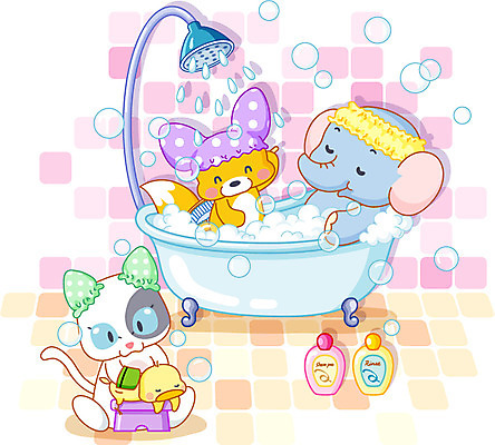 EPS 동물 척추동물 라이프스타일 육지동물 의자 일러스트 포유류 상상 코끼리 욕조 실내 의인화 병아리 사람없음 라이프 생활 위생용품 귀여움 고양이 목욕 욕실 물방울 비눗방울 타일 공기방울 화장실 여우 샤워기 샴푸 사막여우 동물라이프 때 때수건 린스 국내일러스트 가구 생활용품 컨셉 조류 내부 반려동물 청결 파일형식 벡터