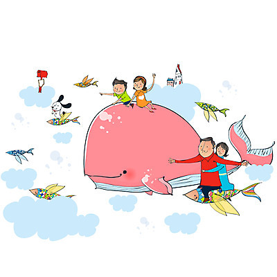 EPS 주간 구름 여자 남자 딸 행복 아들 일러스트 가정 가족 상상 엄마 날씨 남매 사랑 미소 웃음 사람 여러명 야외 건물 부모 맑음 화목 우체통 아빠 강아지 고래 핵가족 즐거움 날치 국내일러스트 자연요소 건축물 감정 다수 컨셉 포유류 관계 표정 어류 반려동물 수중동물 개 파일형식 벡터