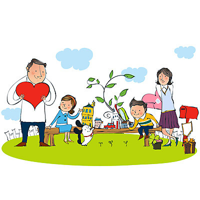 EPS 주간 계절 여자 남자 딸 행복 아들 벤치 일러스트 가정 가족 자동차 엄마 돋보기 날씨 남매 선물 사랑 미소 웃음 사람 여러명 야외 건물 울타리 부모 맑음 화목 우체통 하트 아빠 강아지 핵가족 즐거움 국내일러스트 자연요소 모양 건축물 감정 육상교통 다수 컨셉 의자 관계 표정 담장 반려동물 개 파일형식 벡터