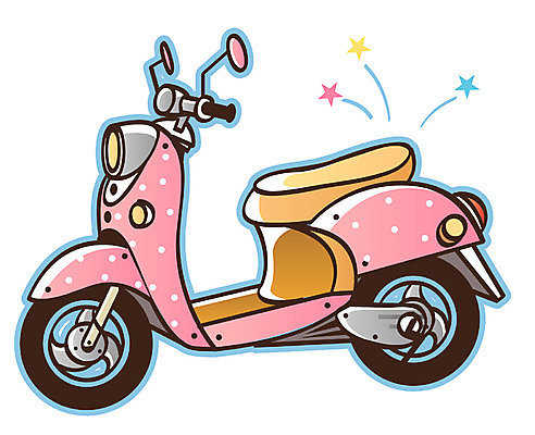 EPS 아이콘 별 육상교통 교통수단 분홍색 교통 큐티아이콘 사람없음 스쿠터 오토바이 운송업 2D아이콘 자연요소 산업 컬러 바이크 파일형식 벡터