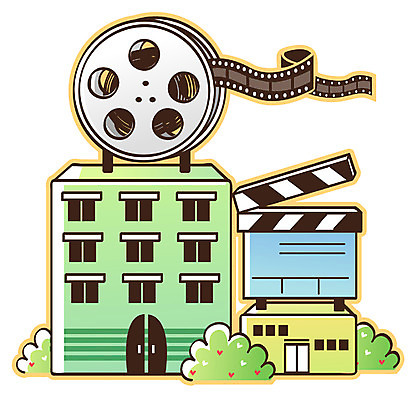 EPS 나무 아이콘 시설물 건축물 현대건축 건축 큐티아이콘 빌딩 사람없음 건물 클래퍼보드 영화관 필름 영화 문화시설 2D아이콘 식물 문화예술 극장 시설 파일형식 벡터