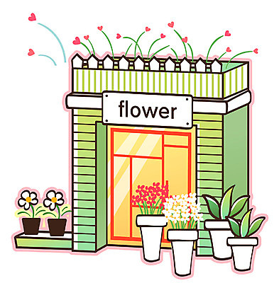 EPS 식물 아이콘 시설물 건축물 현대건축 건축 꽃 화분 큐티아이콘 간판 사람없음 건물 상점 하트 꽃집 2D아이콘 모양 파일형식 벡터