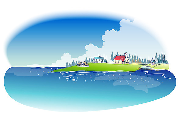 EPS 주간 구름 해외풍경 사계절 계절 바다 백그라운드 일러스트 자연 하늘 풍경 사람없음 야외 여름 마을 국내일러스트 자연요소 해외 생태계 파일형식 벡터