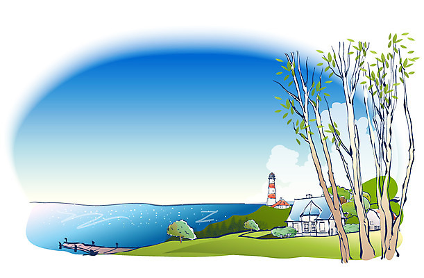 EPS 주간 나무 구름 해외풍경 건축물 사계절 계절 바다 백그라운드 일러스트 자연 하늘 주택 등대 풍경 사람없음 야외 건물 여름 마을 항구 국내일러스트 자연요소 식물 해외 건축 교통시설 생태계 파일형식 벡터