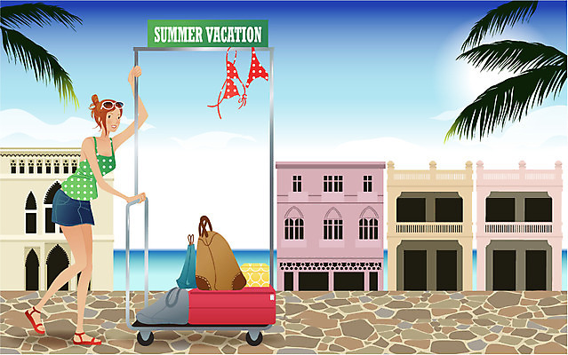 EPS 주간 전신 라이프스타일 건축물 웰빙 계절 여자 수영복 여유 바다 여행 이동 가방 일러스트 하늘 리조트 방학 휴가 한명 사람 20대 성인 취미 야외 건물 라이프 생활 여름 30대 여름휴가 바캉스 청춘 비키니 야자수 카트 휴양지 수트케이스 여자만 여자한명만 성인여자만 성인만 국내일러스트 자연요소 나무 1 잡화 옷 건축 감정 컨셉 청년 장년 장소 파일형식 벡터 여름_계절