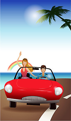 EPS 주간 라이프스타일 웰빙 커플 계절 여자 남자 여유 바다 여행 무지개 일러스트 자동차 하늘 휴가 사람 상반신 20대 취미 야외 두명 라이프 생활 여름 30대 여름휴가 바캉스 청춘 야자수 태양 드라이브 신혼여행 오픈카 휴양지 스포츠카 해안도로 성인만 국내일러스트 자연요소 나무 감정 도로 육상교통 결혼 컨셉 관계 승용차 청년 장년 장소 운전 파일형식 벡터 여름_계절