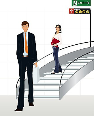 전신 PSD 편집이미지 여자 남자 회사 비즈니스 실내 서기 사람 20대 두명 비즈니스라이프 청춘 계단 표지판 직장인 비즈니스맨 비즈니스우먼 공항 디지털합성 합성 청년만 성인만 이미지편집 직업 라이프스타일 컨셉 교통시설 모션 알림판 청년 내부 파일형식