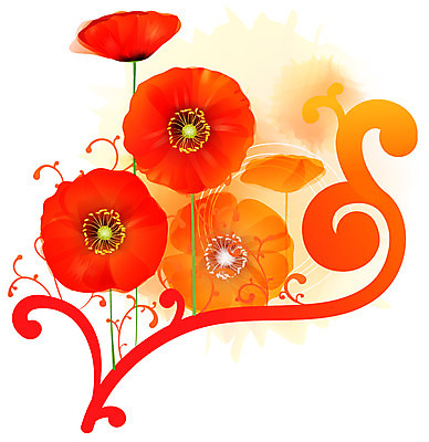 EPS 식물 문양 꽃 컬러 백그라운드 무늬 꽃백그라운드 일러스트 사람없음 빨간색 화사함 양귀비 국내일러스트 컨셉 파일형식 벡터