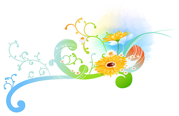 EPS 식물 문양 꽃 백그라운드 무늬 꽃백그라운드 일러스트 해바라기 사람없음 데이지 화사함 국내일러스트 컨셉 파일형식 벡터