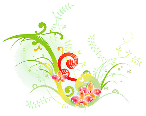 EPS 식물 문양 꽃 백그라운드 무늬 꽃백그라운드 일러스트 사람없음 난초 화사함 난초꽃 국내일러스트 컨셉 파일형식 벡터