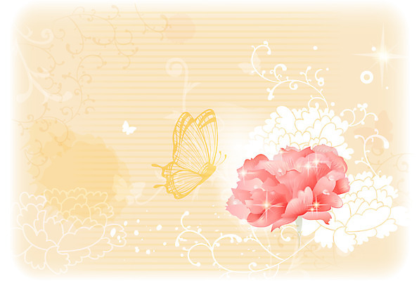 EPS 식물 문양 꽃 분홍색 나비 백그라운드 무늬 꽃백그라운드 일러스트 사람없음 화사함 모란 국내일러스트 컬러 곤충 컨셉 파일형식 벡터