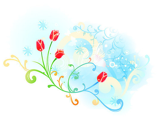 EPS 식물 문양 꽃 컬러 백그라운드 무늬 꽃백그라운드 일러스트 사람없음 빨간색 튤립 화사함 국내일러스트 컨셉 파일형식 벡터