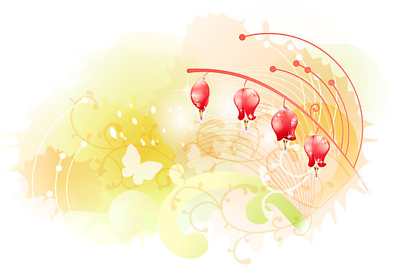 EPS 식물 문양 꽃 컬러 나비 백그라운드 무늬 꽃백그라운드 일러스트 사람없음 빨간색 화사함 은방울꽃 국내일러스트 곤충 컨셉 파일형식 벡터