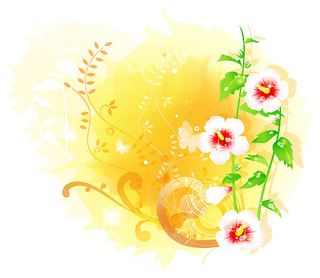 EPS 식물 문양 꽃 분홍색 백그라운드 무늬 꽃백그라운드 일러스트 사람없음 화사함 무궁화 국내일러스트 컬러 컨셉 파일형식 벡터