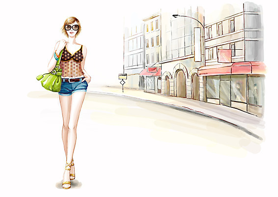 전신 PSD 우먼라이프 라이프스타일 여자 패션 일러스트 페인터 거리 한명 서기 사람 풍경 빌딩 20대 성인 야외 건물 여름 쇼핑 도시 포토샵 여자만 여자한명만 성인여자만 청년만 청년여자만 성인한명만 청년여자한명만 성인여자한명만 성인만 세련 국내일러스트 1 건축물 계절 모션 페인팅 청년 생활 파일형식