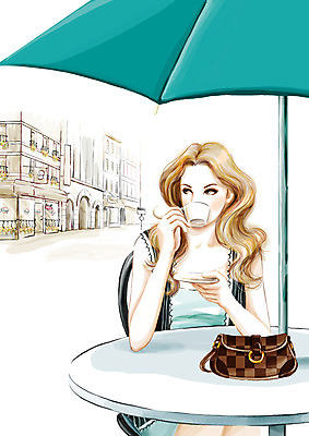 PSD 우먼라이프 라이프스타일 여자 패션 커피 일러스트 부분 페인터 탁자 휴식 거리 한명 사람 앉기 풍경 상반신 20대 성인 야외 건물 여름 쇼핑 상점 핸드백 도시 파라솔 포토샵 안식처 여자만 여자한명만 성인여자만 청년만 청년여자만 성인한명만 청년여자한명만 성인여자한명만 성인만 세련 국내일러스트 1 건축물 계절 음료 가구 컨셉 가방 모션 페인팅 청년 생활 파일형식