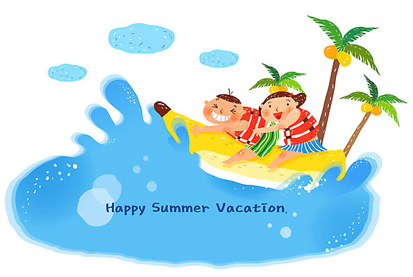 EPS 주간 전신 구름 계절 여자 어린이교육 교육 남자 초등학생 어린이 파도 바다 일러스트 방학 휴가 여름방학 남매 사람 소녀 소년 야외 두명 10대 물 여름 친구 여름휴가 바캉스 야자수 수상스포츠 즐거움 휴양지 바나나보트 십대만 해맑음 국내일러스트 자연요소 나무 학생 감정 스포츠 가족 관계 청소년 표정 장소 보트 파일형식 벡터 여름_계절