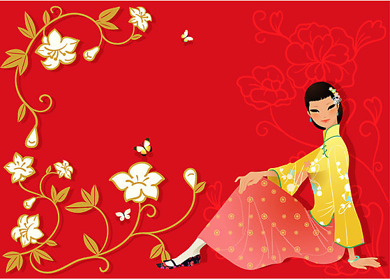 EPS 전신 모델 해외 여자 아시아 외국문화 포즈 나비 곤충 꽃무늬 일러스트 중국문화 한명 사람 이벤트 20대 성인 30대 청춘 중국인 깨끗함 중국 전통의상 치파오 미인 국내일러스트 외국인 동물 1 동양문화 전통 꽃 나라 문화 컨셉 무늬 동양인 청년 장년 파일형식 벡터