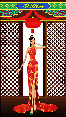 EPS 전신 모델 해외 여자 아시아 외국문화 포즈 일러스트 중국문화 실내 한명 사람 이벤트 20대 성인 30대 청춘 중국인 깨끗함 중국 등불 전통의상 치파오 미인 국내일러스트 외국인 1 동양문화 전통 나라 문화 컨셉 조명 동양인 청년 내부 장년 파일형식 벡터