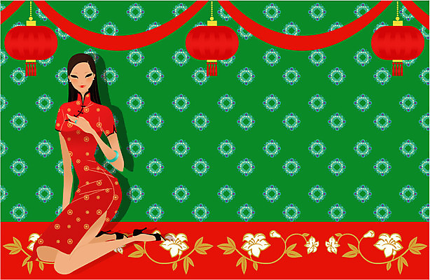 EPS 전신 모델 해외 여자 아시아 외국문화 포즈 꽃무늬 일러스트 중국문화 한명 사람 이벤트 20대 성인 30대 청춘 중국인 깨끗함 중국 전통의상 치파오 미인 국내일러스트 외국인 1 동양문화 전통 꽃 나라 문화 컨셉 무늬 동양인 청년 장년 파일형식 벡터