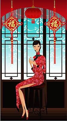 EPS 전신 모델 해외 여자 아시아 외국문화 포즈 의자 일러스트 중국문화 실내 한명 사람 앉기 이벤트 20대 성인 30대 청춘 중국인 깨끗함 중국 등불 차 전통차 전통의상 치파오 미인 국내일러스트 외국인 1 동양문화 전통 나라 문화 음료 가구 컨셉 모션 조명 동양인 청년 내부 장년 차_음료 파일형식 벡터