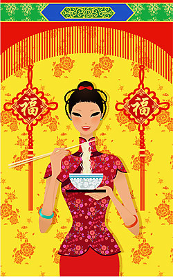 EPS 전신 모델 해외 문양 그릇 접시 여자 아시아 음식 외국문화 포즈 일러스트 젓가락 중국문화 한명 사람 이벤트 20대 성인 30대 청춘 중국인 중식 깨끗함 중국 전통의상 치파오 미인 국수 국내일러스트 외국인 1 동양문화 전통 식기 나라 문화 컨셉 수저 동양인 청년 장년 면류 파일형식 벡터