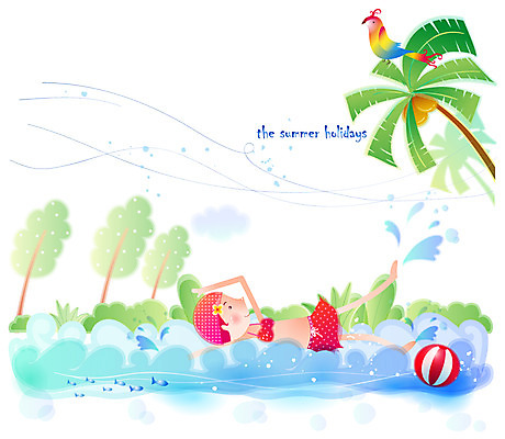 EPS 주간 전신 나무 계절 여자 여행 일러스트 바람 휴가 수영장 한명 사람 20대 성인 야외 여름 여름휴가 바캉스 청춘 야자수 풀장 시원함 비치볼 야자열매 여자만 여자한명만 성인여자만 청년만 청년여자만 성인한명만 청년여자한명만 성인여자한명만 성인만 국내일러스트 자연요소 식물 1 열매 컨셉 공 날씨 바캉스용품 청년 파일형식 벡터 여름_계절