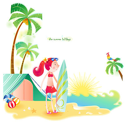 EPS 주간 전신 계절 여자 수영복 파도 바다 여행 일러스트 휴가 텐트 한명 사람 20대 성인 해변 야외 여름 여름휴가 바캉스 청춘 선글라스 야자수 태양 서핑보드 시원함 비치볼 휴양지 앵무새 여자만 여자한명만 성인여자만 청년만 청년여자만 성인한명만 청년여자한명만 성인여자한명만 성인만 구명부환 국내일러스트 자연요소 나무 1 옷 안경 컨셉 공 조류 바캉스용품 캠핑도구 청년 장소 보드_스포츠 안전장비 튜브 파일형식 벡터 여름_계절