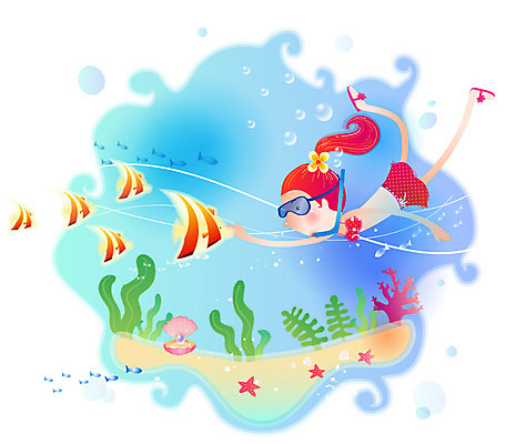 EPS 전신 계절 여자 여행 일러스트 휴가 조개 불가사리 어류 한명 사람 20대 성인 야외 여름 여름휴가 바캉스 청춘 바닷속 해저 수영 시원함 열대어 스쿠버다이빙 여자만 여자한명만 성인여자만 청년만 청년여자만 성인한명만 청년여자한명만 성인여자한명만 성인만 국내일러스트 1 컨셉 어패류 극피동물 청년 수중 수중동물 수상스포츠 파일형식 벡터 여름_계절