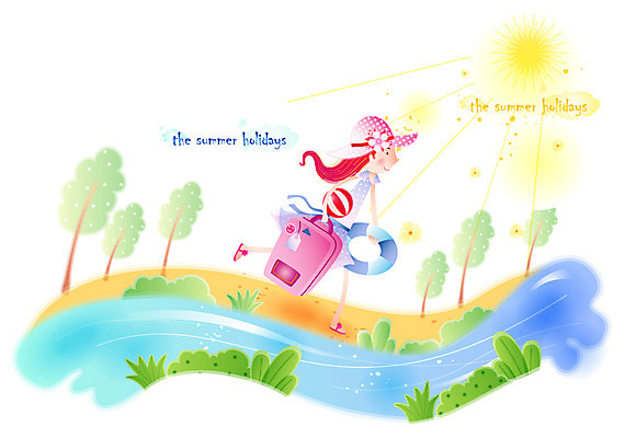 EPS 주간 전신 나무 계절 여자 바다 여행 일러스트 물놀이 휴가 한명 사람 20대 성인 야외 물 여름 여름휴가 바캉스 청춘 태양 여행가방 개울 시원함 비치볼 튜브 여자만 여자한명만 성인여자만 청년만 청년여자만 성인한명만 청년여자한명만 성인여자한명만 성인만 국내일러스트 자연요소 식물 1 컨셉 가방 공 놀이 바캉스용품 청년 강 파일형식 벡터 여름_계절