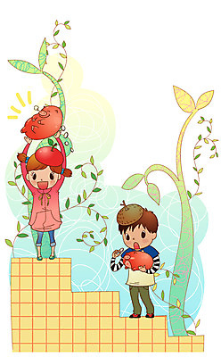 EPS 나무 여자 남자 초등학생 어린이 돈 일러스트 비즈니스 나뭇잎 사람 소녀 소년 두명 경제 동전 돼지저금통 저금통 목표 어린이경제 목표달성 어린이만 금융의날 국내일러스트 식물 학생 컨셉 잎 저축 재산 파일형식 벡터 법정기념일