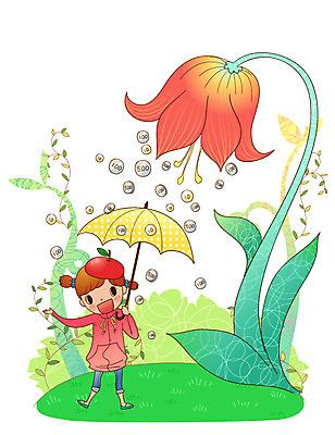 EPS 나무 여자 꽃 초등학생 어린이 돈 일러스트 우산 비즈니스 한명 사람 소녀 경제 동전 어린이경제 수익 여자만 여자한명만 어린이만 소녀만 소녀한명만 국내일러스트 식물 1 학생 재산 파일형식 벡터