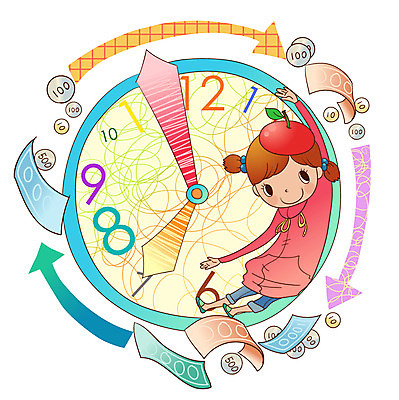 EPS 여자 화살표 초등학생 어린이 시계 지폐 돈 일러스트 비즈니스 한명 사람 소녀 경제 동전 시간 어린이경제 여자만 여자한명만 어린이만 소녀만 소녀한명만 국내일러스트 1 학생 재산 파일형식 벡터
