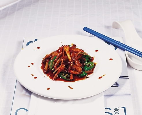 포토 JPG 그릇 접시 한식 음식 젓가락 고추 반찬 실내 근접촬영 사람없음 볶음 새우요리 건새우 새우볶음 국내포토 식기 뷰포인트 채소 새우 건조 수저 내부 파일형식