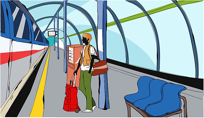 EPS 남자 여행 벤치 의자 가방 일러스트 휴가 휴식 실내 한명 사람 20대 성인 캐리어 여행가방 기차 세계여행 오스트리아 기차역 자판기 남자만 남자한명만 성인남자만 청년만 청년남자만 청년남자한명만 성인한명만 성인남자한명만 성인만 국내일러스트 1 잡화 유럽 육상교통 가구 컨셉 대중교통 청년 내부 세계 역 파일형식 벡터