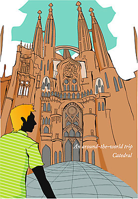 EPS 주간 남자 건축 여행 일러스트 휴가 휴식 한명 사람 20대 성인 야외 세계여행 스페인 바르셀로나 바르셀로나대성당 웅장함 남자만 남자한명만 성인남자만 청년만 청년남자만 청년남자한명만 성인한명만 성인남자한명만 성인만 국내일러스트 자연요소 1 유럽 컨셉 청년 세계 성당 파일형식 벡터