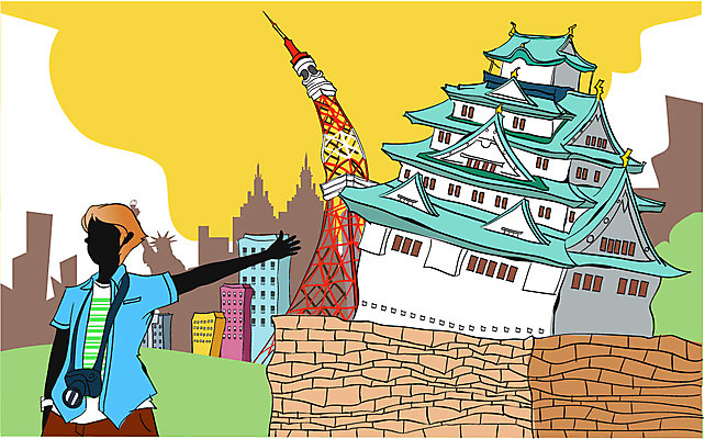 EPS 주간 남자 건축 여행 일러스트 휴가 휴식 한명 사람 20대 성인 야외 건물 카메라 일본 도시 세계여행 도쿄타워 오사카성 남자만 남자한명만 성인남자만 청년만 청년남자만 청년남자한명만 성인한명만 성인남자한명만 성인만 국내일러스트 자연요소 1 건축물 아시아 컨셉 청년 전자제품 세계 파일형식 벡터